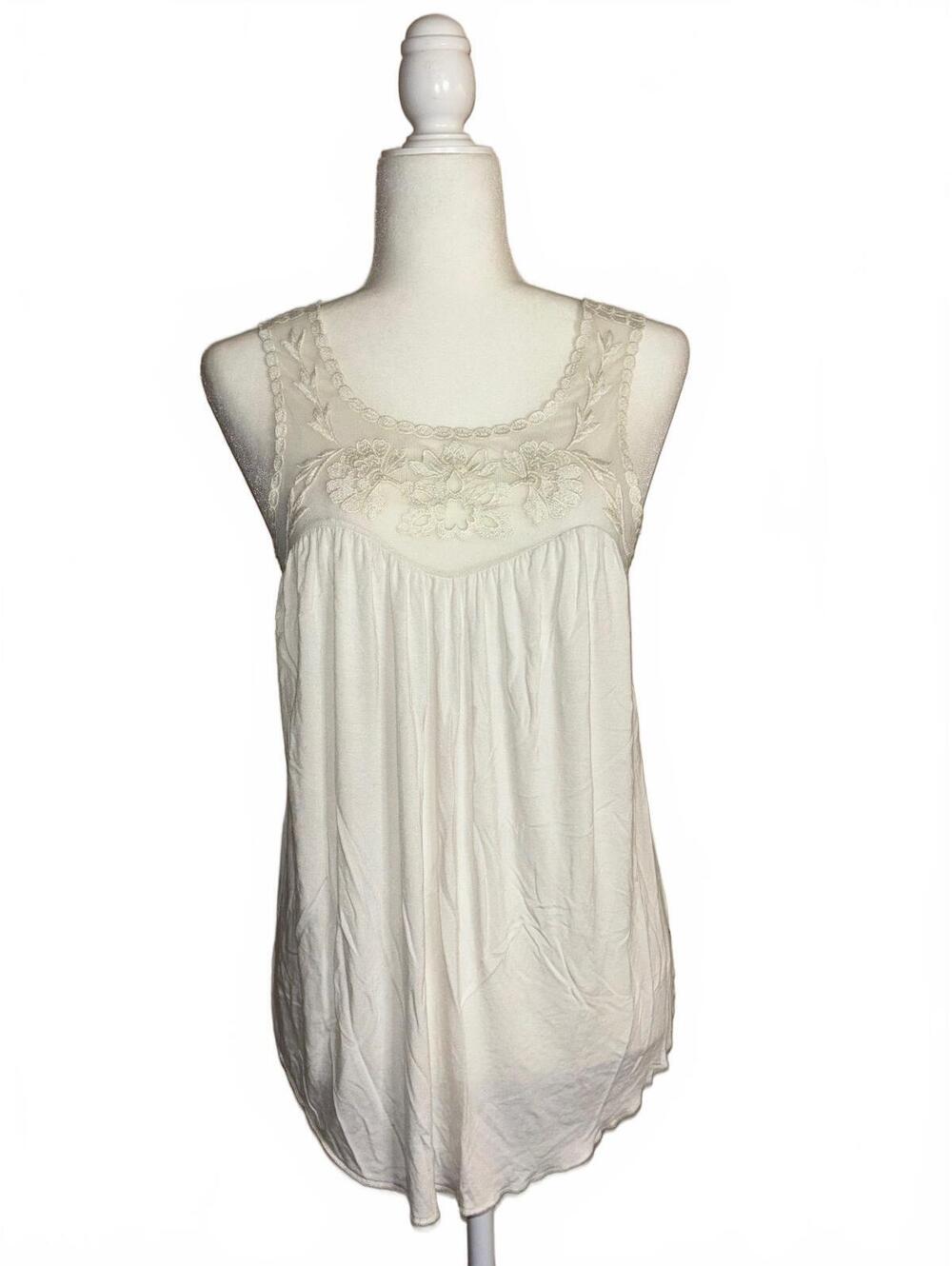 bohemian-style American Eagle Outfitters cream sleeveless tank top